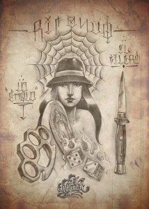 El Whyner, Art, Graphite, Pencil, Chicano, Flash, Tattoo, Black and Gray (2)