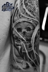 El Whyner, Tattoos, Black and Gray, Tattoo, Chicano (9)